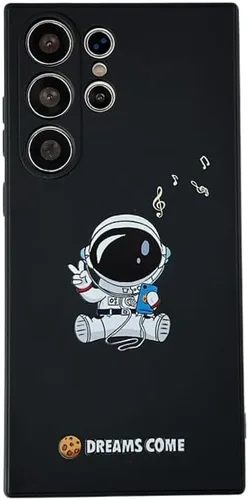 Miniatura 30 de Yonds Queen Funda ultra linda para Samsung Galaxy S22, diseño de astronauta de dibujos animados, diseño de cohete espacial, cubierta de parachoques