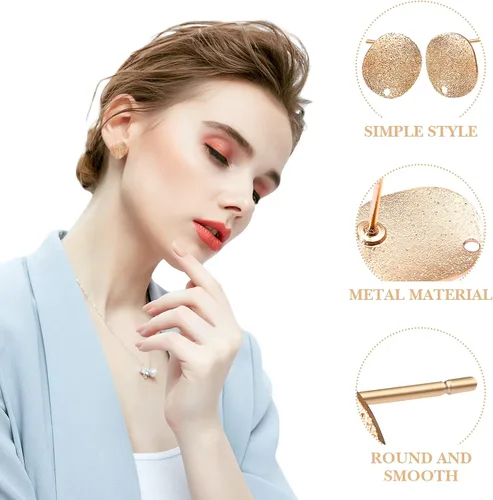 Miniatura 8 de Milisten Postes de pendientes para la fabricación de joyas, 20 piezas de pendientes, 0.5 in de acero inoxidable redondo plano almohadilla en blanco