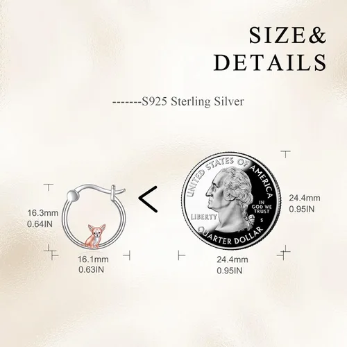 Miniatura 31 de VONALA Bonitos aretes de aro de plata de ley 925, regalos de cumpleaños para mujer
