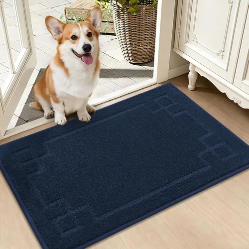 Miniatura 31 de BEQHAUSE Alfombra de Puerta 81 x 122 cm, Alfombras Antideslizantes para Interior Alfombras de Entrada Lavables de Perfil Bajo y Absorbentes, Marrón