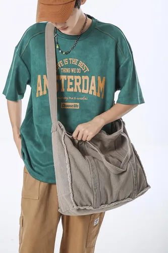 Miniatura 7 de Micmores Bolso de mano para mujer, bolso retro estilo hobo cruzado, bolso grande de lona para la escuela, trabajo, viajes, compras, Negro -, Moda