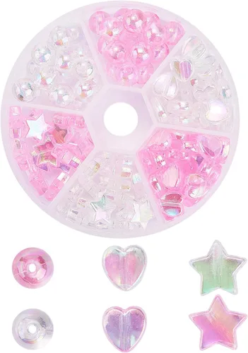 Miniatura 15 de LiQunSweet 200 cuentas acrílicas opacas de 0.315 pulgadas (0.315 in), cuentas redondas de color AB, cuentas sueltas espaciadoras para fabricación