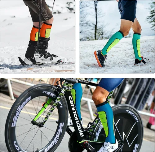 Miniatura 5 de Hylaea Calcetines de esquí de lana merina, calcetines de clima frío para snowboard, nieve, invierno, calcetines térmicos hasta la rodilla