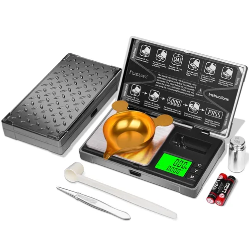 Fuzion Báscula de gramo, báscula digital de bolsillo CASH-200, escala digital de 0.00 oz, báscula de joyería, pequeña báscula de alimentos de mini