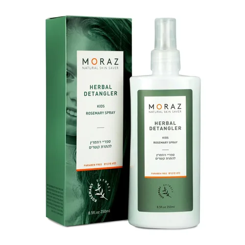 Moraz Spray desenredante natural para niños con extracto de romero, espray desenredante para todo tipo de cabello, espray desenredante orgánico para
