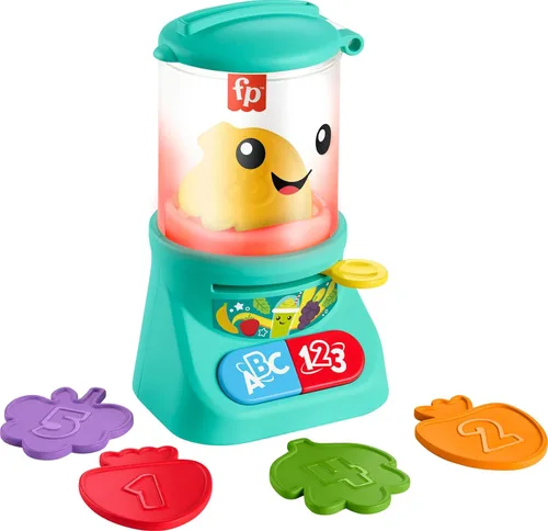 Fisher-Price Laugh & Learn - Juguetes para bebés y niños pequeños, licuadora de batidos de conteo y colores con música y luces para niños de 9+ meses