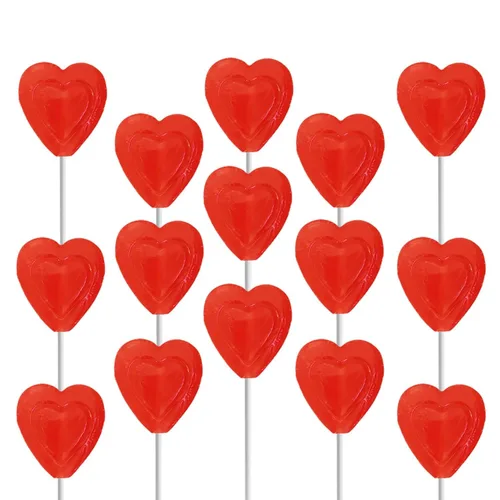 Miniatura 8 de Paletas rojas para el día de San Valentín, con doble forma de corazón, sabor a cereza, Kosher Parve, envueltas individualmente, (media libra)