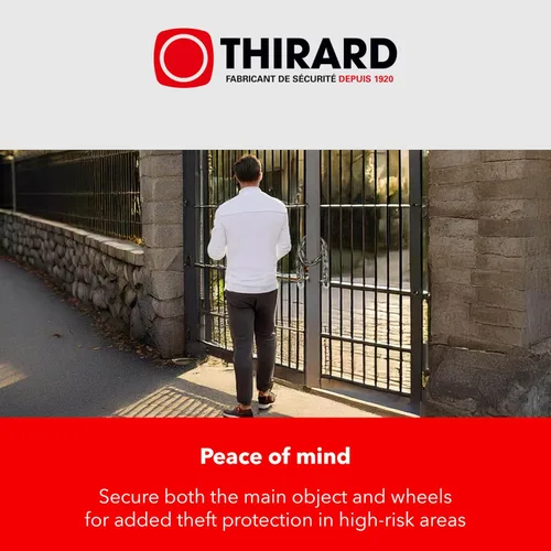 Miniatura 5 de THIRARD Cerradura de cadena resistente – Acero endurecido de 3.94 pies, eslabones resistentes a cortes de 0.394 in, revestimiento de PVC resistente