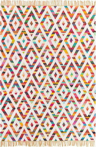 Miniatura 10 de Unique Loom Chindi Trellis Collection - Alfombra geométrica, suroeste, diamantes, colores brillantes