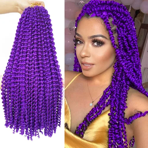 Miniatura 8 de Cabello Passion Twist de 18 pulgadas, 1 paquete de cabello Passion Twist de ganchillo, cabello de ganchillo Water Wave (18 pulgadas (paquete de 1)