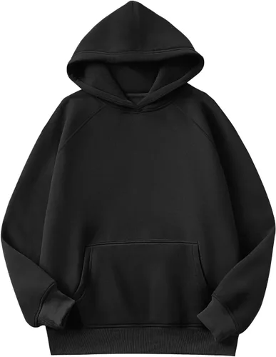 Caracilia Sudaderas con capucha de gran tamaño para mujer, de forro polar, manga larga, con bolsillos, ropa de moda para otoño 2024