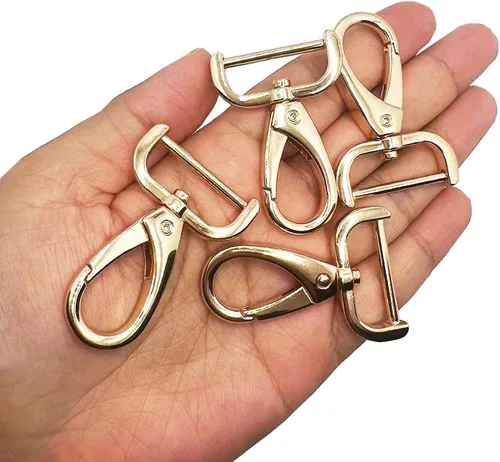 Ganchos giratorios de 1 pulgada desmontables con cierre de langosta y anillo en D para bolso de ferretería para hacer llavero, 4 unidades, color