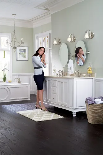 Miniatura 12 de Moen T4524BN Wynford - Grifo de baño de arco alto de dos manijas, níquel cepillado