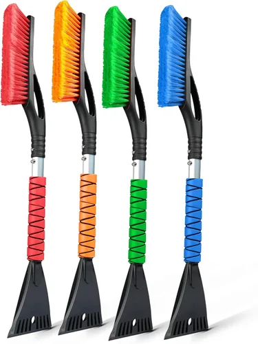 Miniatura 6 de EcoNour Raspadores de hielo de aluminio de 27 pulgadas para parabrisas de automóvil, raspador de ventana de automóvil y cepillo de nieve con agarre