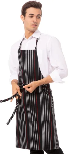Miniatura 2 de Chef Works Delantal con babero a rayas unisex