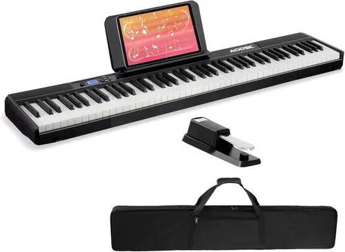 Miniatura 10 de AODSK Piano digital para principiantes, teclado de 88 teclas, piano eléctrico de tamaño completo para principiantes, con soporte de partituras