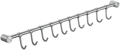 Miniatura 6 de Estante organizador de utensilios de cocina de acero inoxidable de 16.5 pulgadas con ganchos móviles para cacerola, cuchara, toalla