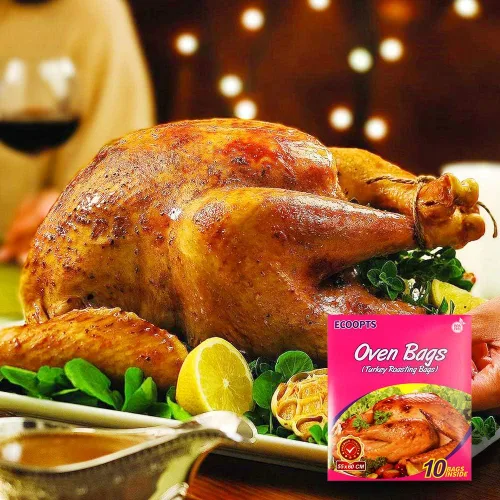 Miniatura 7 de ECOOPTS Bolsas para horno de pavo, bolsas de horno de gran tamaño para cocinar al horno, pollo, carne, jamón, mariscos, verduras, 10 bolsas
