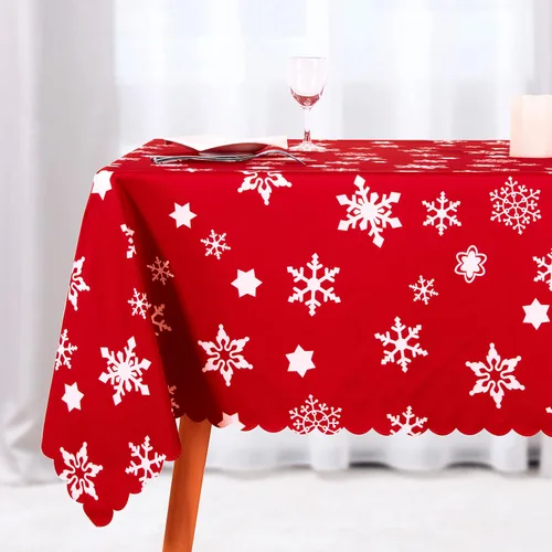 NLMUVW Mantel cuadrado de Navidad, mantel decorativo oblongo, impermeable, mantel decorativo de tela para fiestas, pícnic, uso al aire libre e