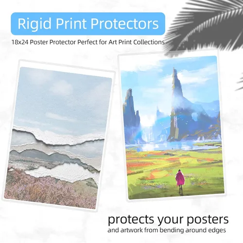 Miniatura 5 de Paquete de 5 protectores de póster de 18 x 24 pulgadas, protectores rígidos transparentes de impresión resistentes para cargadores superiores