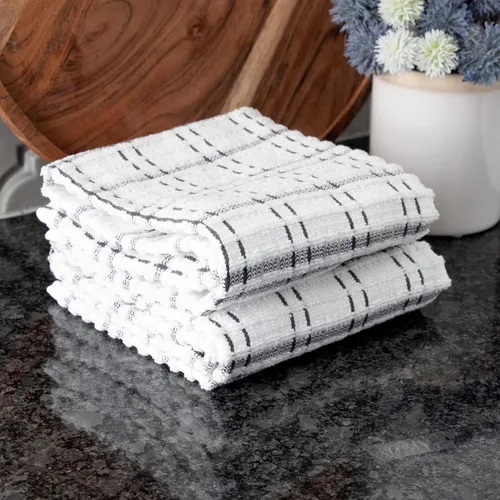 Miniatura 5 de Ritz Royale Collection - Juego de toallas de cocina a cuadros de 100 % algodón peinado, altamente absorbentes, de gran tamaño, 28 x 18 pulgadas