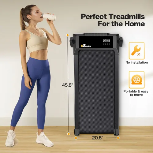 Miniatura 7 de Caminadora para debajo del escritorio, almohadilla para caminar para el hogar y la oficina, caminadora portátil de 2.5 HP, máquina de correr