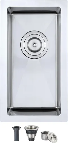Miniatura 14 de Fregadero de cocina de 23 x 18 x 9 pulgadas, fregadero de cocina hecho a mano de acero inoxidable 304, radio ajustado R10, fregadero de cocina