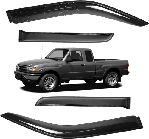 Miniatura 191 de Viseras para ventanas para Mazda 3 Sedán 4 puertas 2004 2005 2006 2007 2008 2009 estilo JDM Mugen, deflector de viento, protector solar y de lluvia