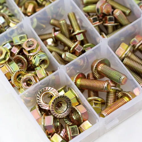 Miniatura 8 de Kit de 245 tornillos y tuercas de brida de alta resistencia, grado 8.8 M6 M8 M10, tuercas hexagonales con bridas métricas, incluye 15 tamaños más