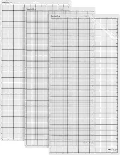 Miniatura 12 de Realike - Plantilla de corte de 12 x 12 pulgadas para Silhouette Cameo 5/4/3/2/1 (3 plantillas - agarre estándar, agarre ligero, agarre fuerte)