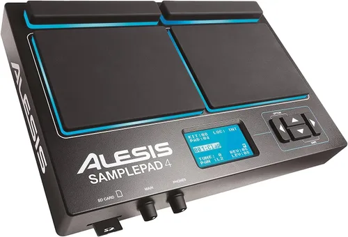 Miniatura 2 de Alesis Sample Pad 4 + Abrazadera Multipad - Instrumento de percusión/activación de muestras con 4 almohadillas sensibles a la velocidad y sistema