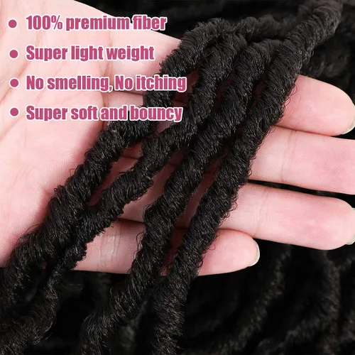 Miniatura 4 de 36 pulgadas, 7 paquetes de rastas suaves de ganchillo de cabello entero, no extendidas, largas y largas, trenzas de pelo sintético preenrolladas, 1b