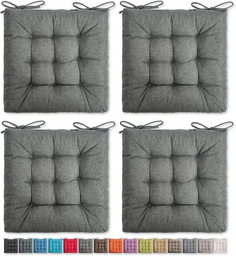 Miniatura 10 de SQUARE MOON Paquete de 4 cojines para silla, cojines de asiento, almohadillas para silla, tapete para silla de interior y exterior, sillas de Beige