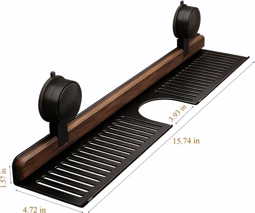 Miniatura 3 de Estante para lavabo de baño, moderno organizador de cocina, estantes de almacenamiento flotantes, organizador de fregadero de ducha no montado