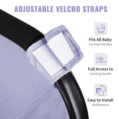 Miniatura 2 de Metplus Funda de muselina para asiento de automóvil para bebés, funda de cochecito de automóvil, fundas para cochecito de bebé para niños y niñas
