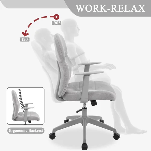 Miniatura 8 de LuxErgo Silla de oficina, sillas de escritorio de oficina en casa con reposabrazos, cómoda silla de escritorio con ruedas, sillas de computadora