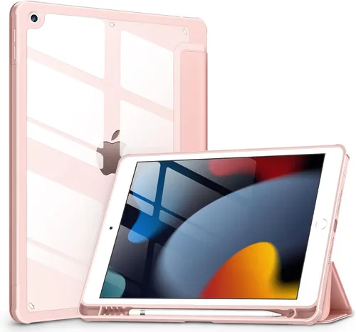 VIKESI Funda para iPad de 9ª / 8ª / 7ª generación de 10.2 pulgadas (lanzado en 2021/2020/2019), parte trasera transparente, cubierta de marco de TPU