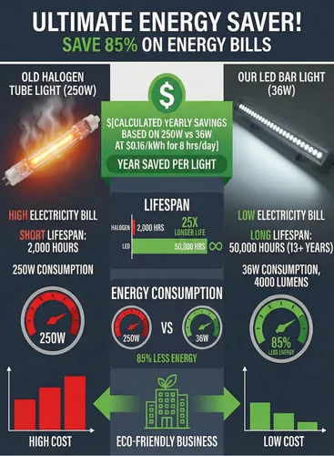 Miniatura 8 de Barra de luz LED de 36 W, tira lineal de luz diurna de 4000 lm 5000 K, iluminación de señalización exterior enchufable de 120 V, válvula antivaho