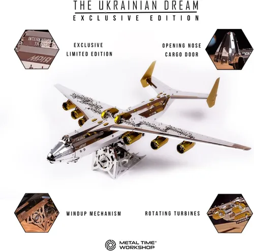 Miniatura 4 de METAL-TIME ANTONOV Mriya AN-225 - Producto oficial de edición exclusiva, modelo mecánico, avión de carga, kit de bricolaje modelo 3D