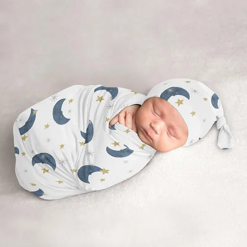 Miniatura 11 de Sweet Jojo Designs Mod Dino - Juego de 2 gorros y capullo para bebé, saco de dormir de punto elástico para bebé, recién nacido, saco de dormir, saco