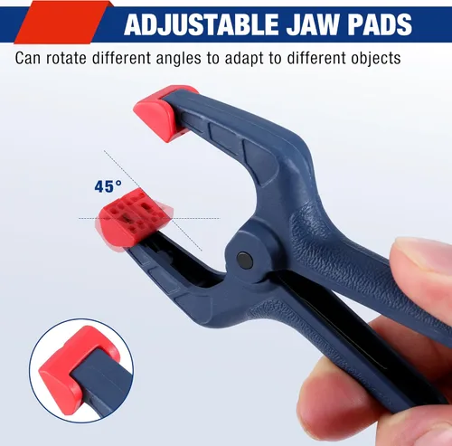 Miniatura 3 de WORKPRO Juego de abrazaderas de resorte, 16 piezas de abrazadera de resorte de nailon de 3-3/8 pulgadas con almohadillas de mandíbula ajustables