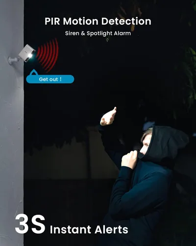 Miniatura 5 de ieGeek Cámaras de seguridad solares inalámbricas para exteriores con panel solar, cámara inalámbrica WiFi 2K para seguridad en el hogar con visión