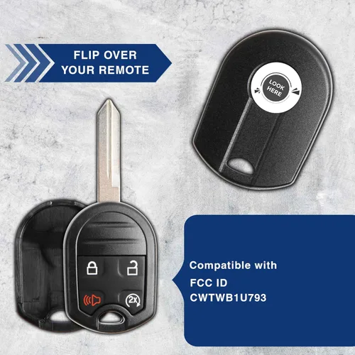 Miniatura 6 de KeylessOption Llaves de encendido sin cortar remoto sin cortar para F-150 F-250 Explorer Edge