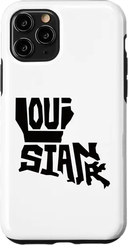 Miniatura 11 de Funda para iPhone 11 Pro Max Patriotic Home State Map of Louisiana Text Art Shape Design