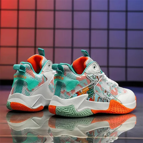 Miniatura 3 de SANEARDE Zapatos de baloncesto para niños, tenis de voleibol ligeros, cómodos, antideslizantes