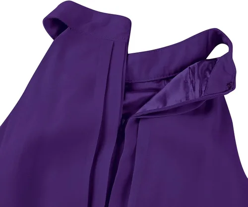 Miniatura 7 de Fldy Vestido formal de gasa sin mangas para mujer, vestido de fiesta de cóctel, vestido de dama de honor