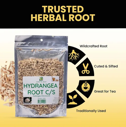 Miniatura 2 de Herb To Body Raíz de hortensia C/S - Cortada y tamizada - Wildcrafted - 4oz