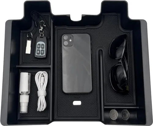 Miniatura 2 de Bandeja organizadora de consola central se adapta a accesorios para GMC Sierra/Chevy Silverado 1500 2019-2022, Silverado/Sierra 2500 HD/3500 HD