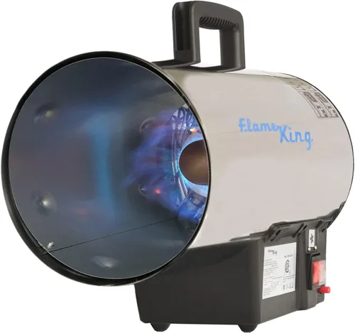 Miniatura 3 de Flame King Calentador de aire forzado de propano portátil de 60,000 BTU para exteriores, ideal para trabajo, construcción, garaje, patio, acero
