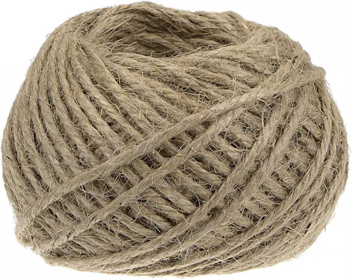 Miniatura 12 de uxcell Cuerda de yute natural de 0.039 in, 82 pies, 3 capas, cuerda de yute para manualidades y manualidades, para envolver adornos para decoración